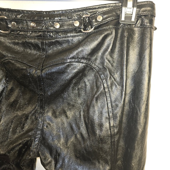 Lip Service 32x32 Faux Leather Pants Medium YKK Zipper Buckle GOTH Damage - Picture 6 of 16